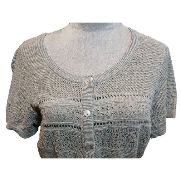 Torrid Grey Open Stitch Shrug Sweater Classicore Crop Cardigan Womens Size 0 NEW - Picture 6 of 7
